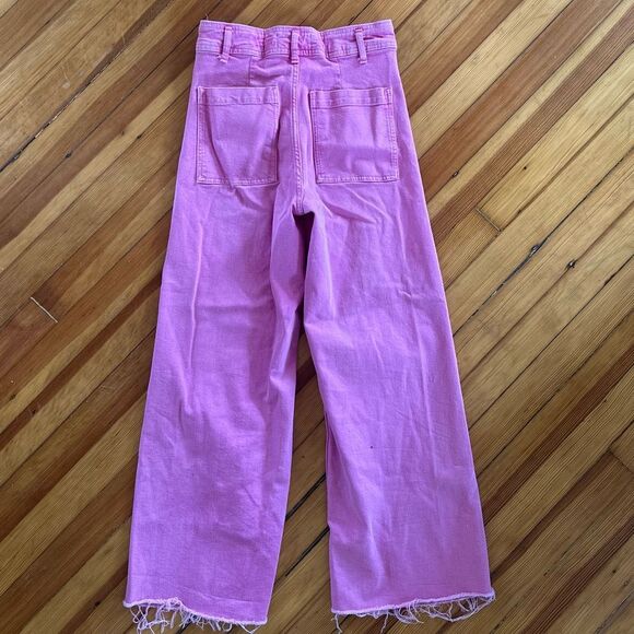 Zara Marine Straight Jean in Hot Pink Size 4 - Picture 3 of 5